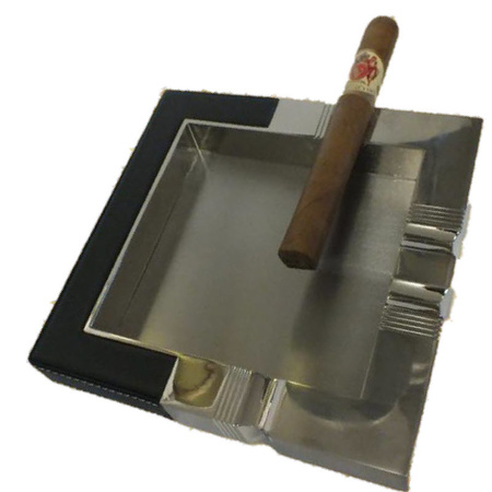 schwerer Chrome/Leder Zigarrenascher