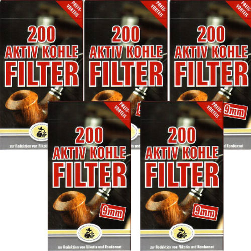 Pfeifenfilter Ermuri Aktivkohle 9 mm 1 Schachtel à 200 Filter 